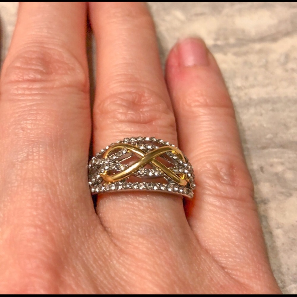 💕Sterling Silver Ring w Gold Forever Eight💕 - Picture 2 of 4